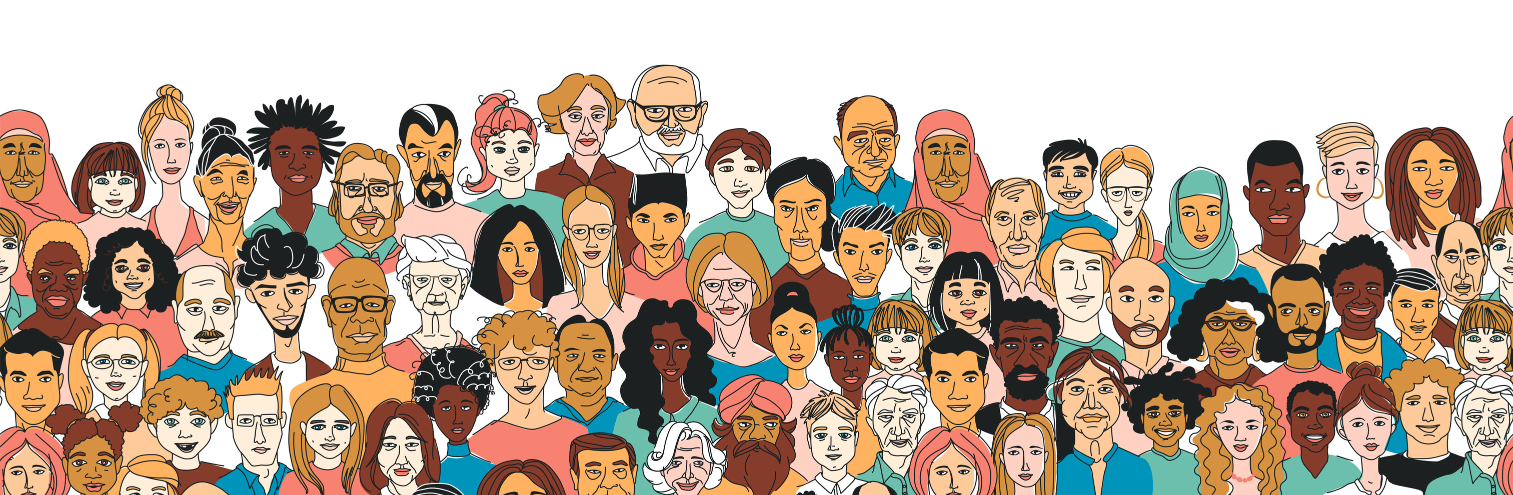 illustration of a large group of diverse people