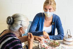 Katy Gust with a patient