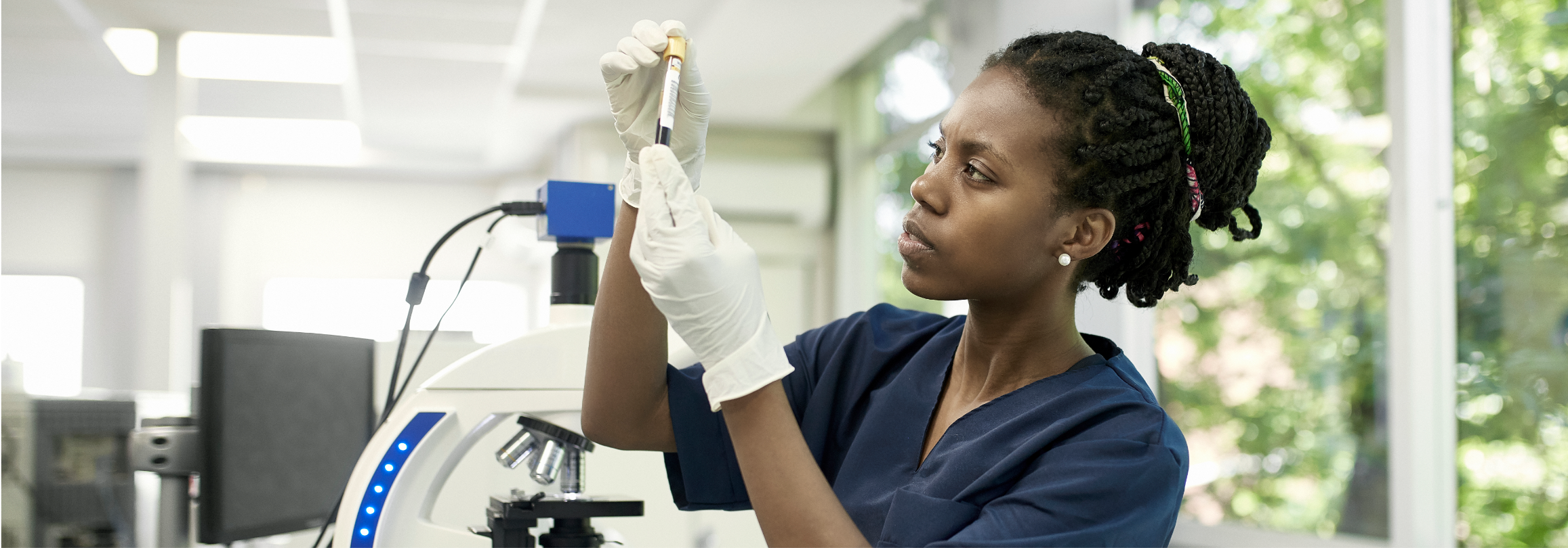 MLS Student working in a lab