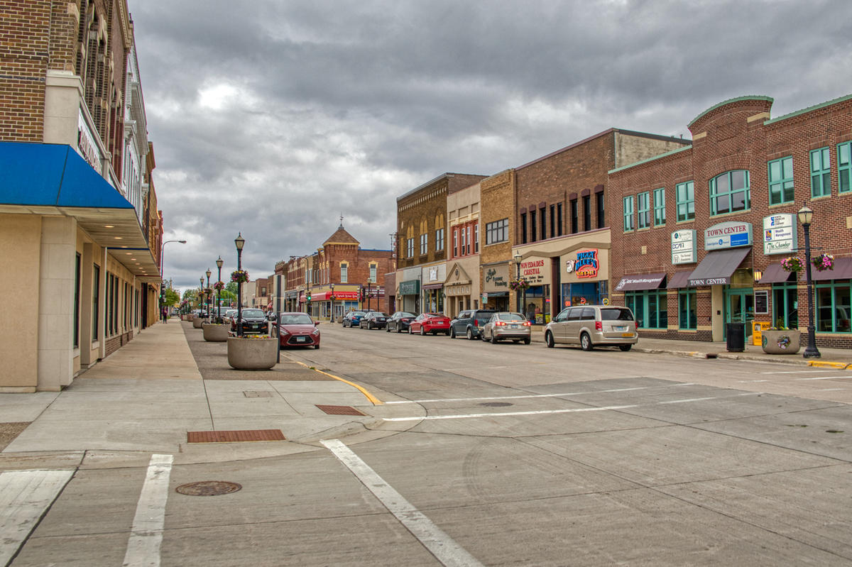 mainstreet in rural town 